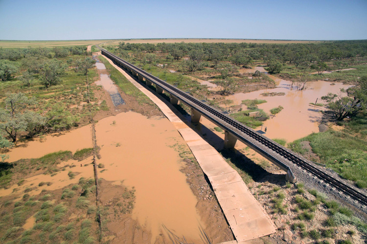 Temporary access into floodway minimising site erosion
