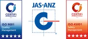 ISO 9001 and ISO 45001 JAS-ANZ Certified