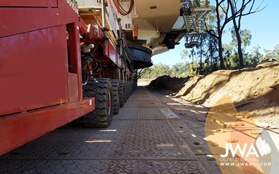 ground stabilisation mats for dragline